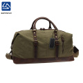 Wholesale multi-function canvas leather travel bag for man